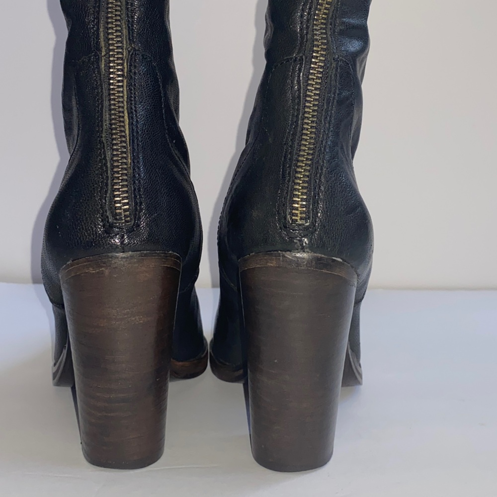 Leather Steve Madden Black Knee High Heeled Boots Women’s 8 - Picture 5 of 11